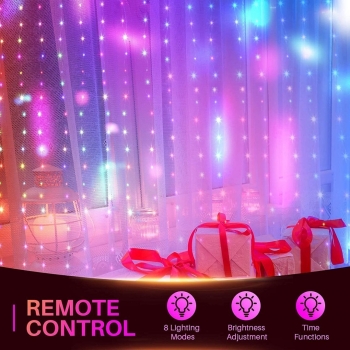 Kurtyna świetlna RGB 3x3m 300 diód LED pilot 8 try [2312000007506]